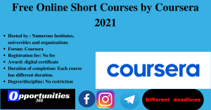 Free Online Short Courses by Coursera 2021