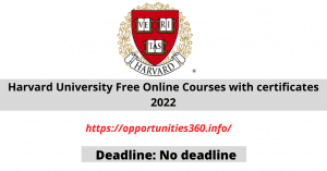 Harvard University Free Online Courses with certificates