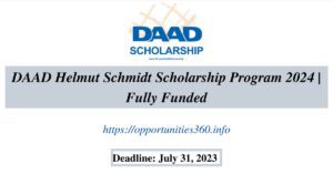 DAAD Helmut Schmidt Scholarship Program 2024