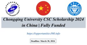 Chongqing University CSC Scholarship 2024