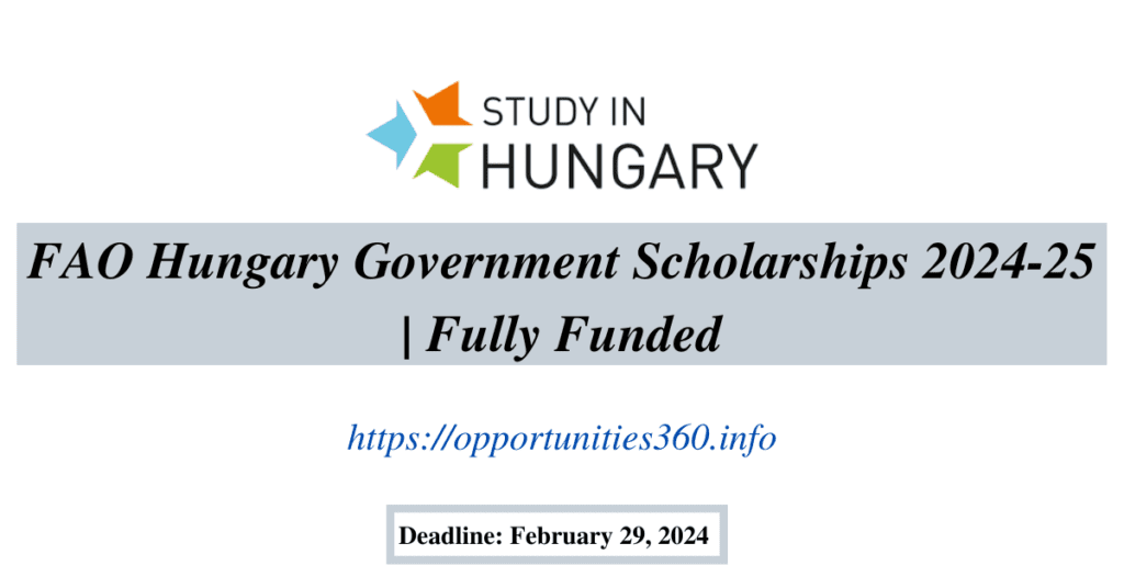 FAO Hungary Government Scholarships 2024