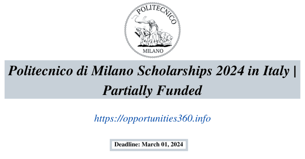 Politecnico di Milano Scholarships 2024