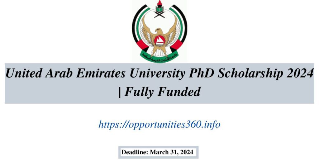 United Arab Emirates University PhD Scholarship